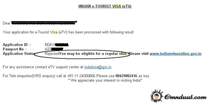 VISA India Tolak